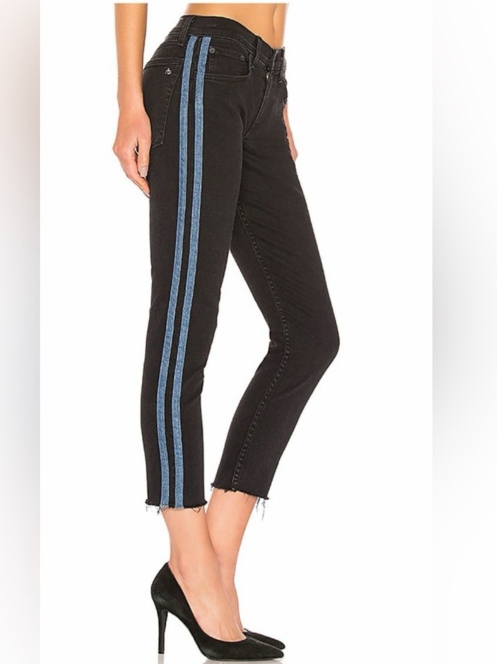 Rag & Bone Dre Track Stripe Ankle Slim Boyfriend Jeans 30